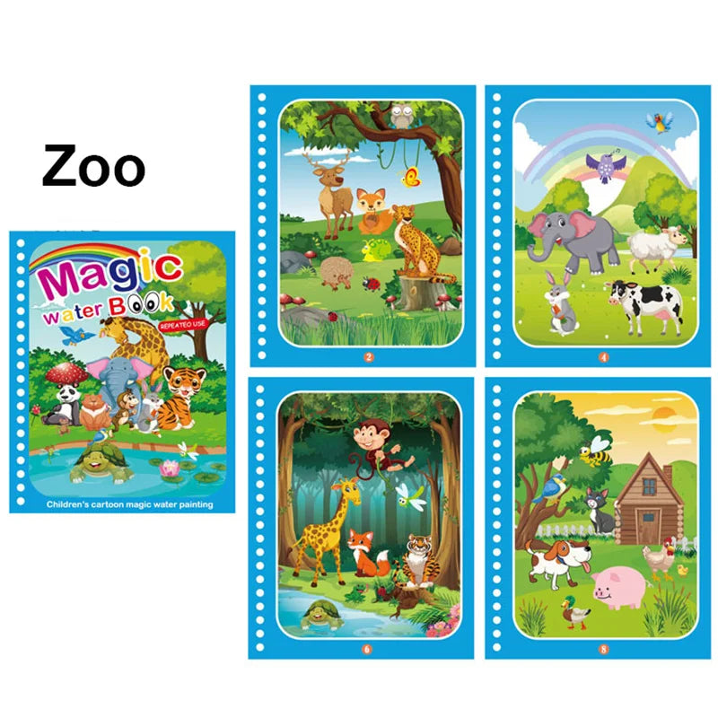 Magic Water Painting Book For Kids Baby Games Toys Montessori Coloring Books Baby Paint Educational Toys For Baby 1 2 3 Years