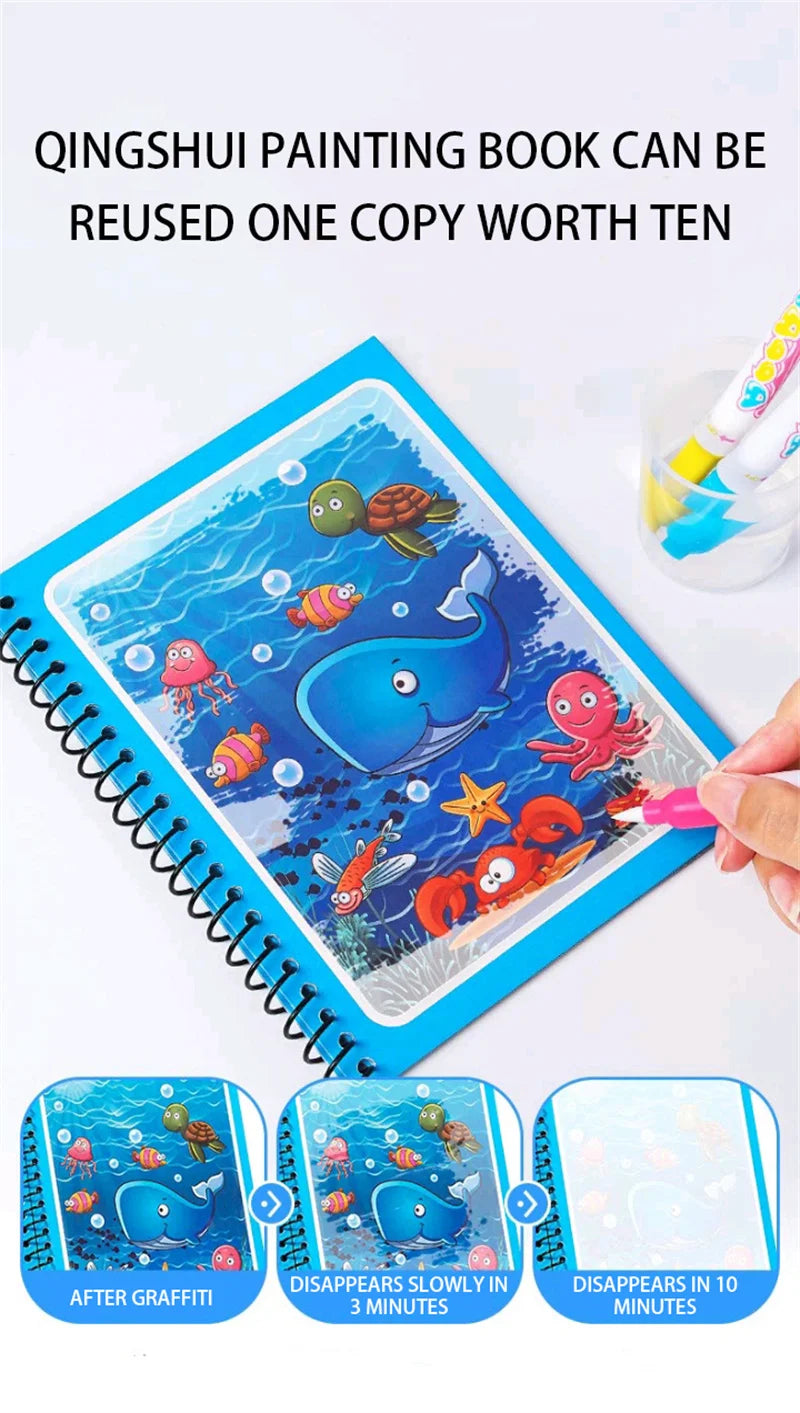 Magic Water Painting Book For Kids Baby Games Toys Montessori Coloring Books Baby Paint Educational Toys For Baby 1 2 3 Years