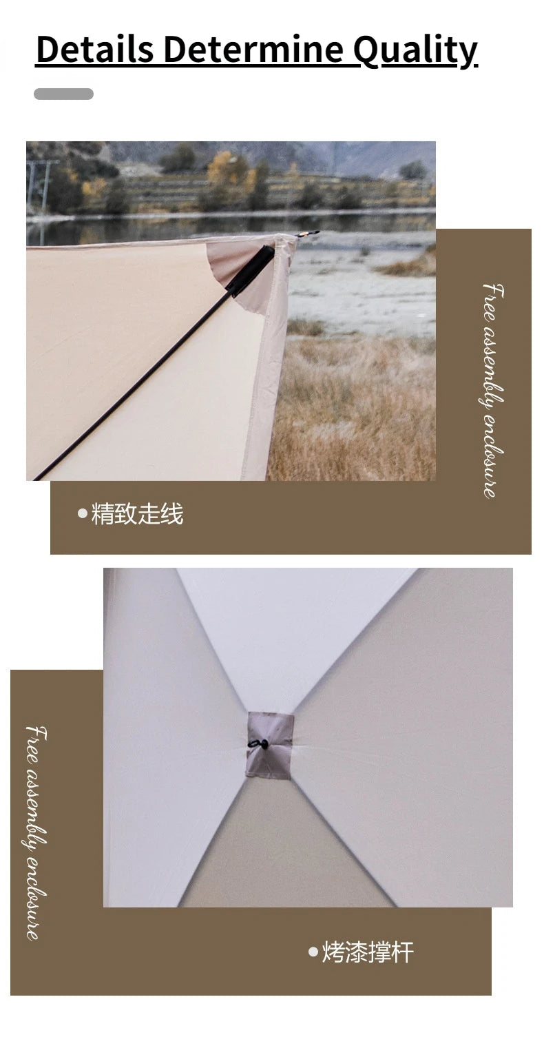 Mounthiker- 5.6M Beige Green Black Gas Stove Burner Shelter Windscreen Wall Assembly Free Folding Outdoor Camping Picnic BBQ
