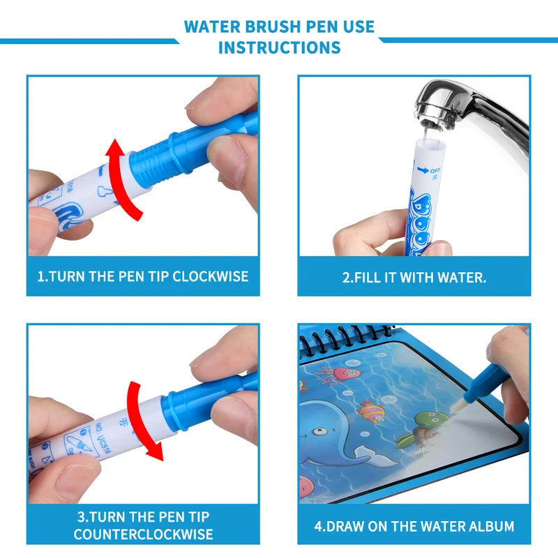 Magic Water Painting Book For Kids Baby Games Toys Montessori Coloring Books Baby Paint Educational Toys For Baby 1 2 3 Years
