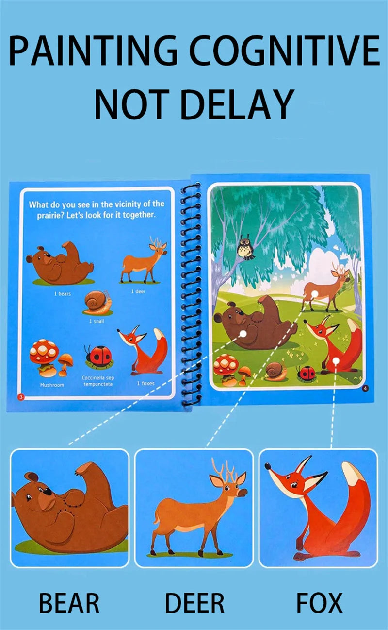 Magic Water Painting Book For Kids Baby Games Toys Montessori Coloring Books Baby Paint Educational Toys For Baby 1 2 3 Years