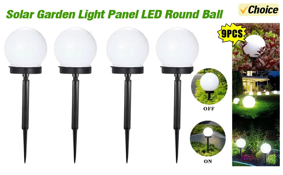 4 /9LED Solar Spotlight Garden Reflector Lamp Power Outdoor Lighting Waterproof Lawn Lamp Courtyard Landscape Decor Solar Light