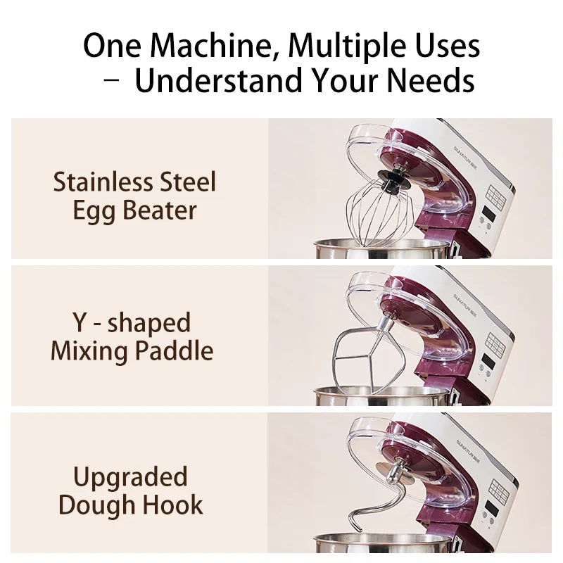 SUNATUR Electric Kitchen Blender Machine: Stand Mixer with Planetary Beater, Supports Dough Mixing,Processor for Home Appliances