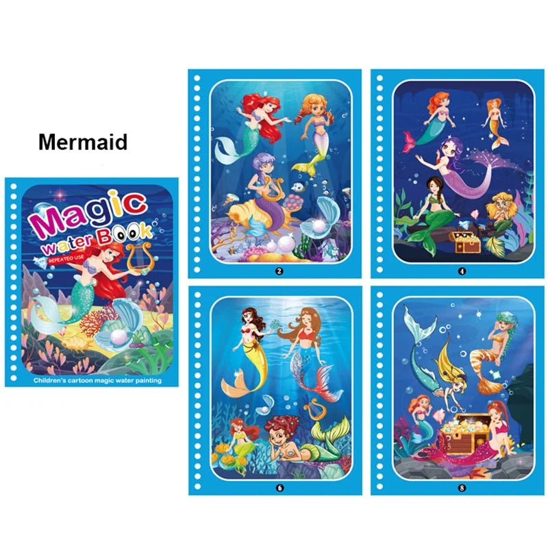 Magic Water Painting Book For Kids Baby Games Toys Montessori Coloring Books Baby Paint Educational Toys For Baby 1 2 3 Years