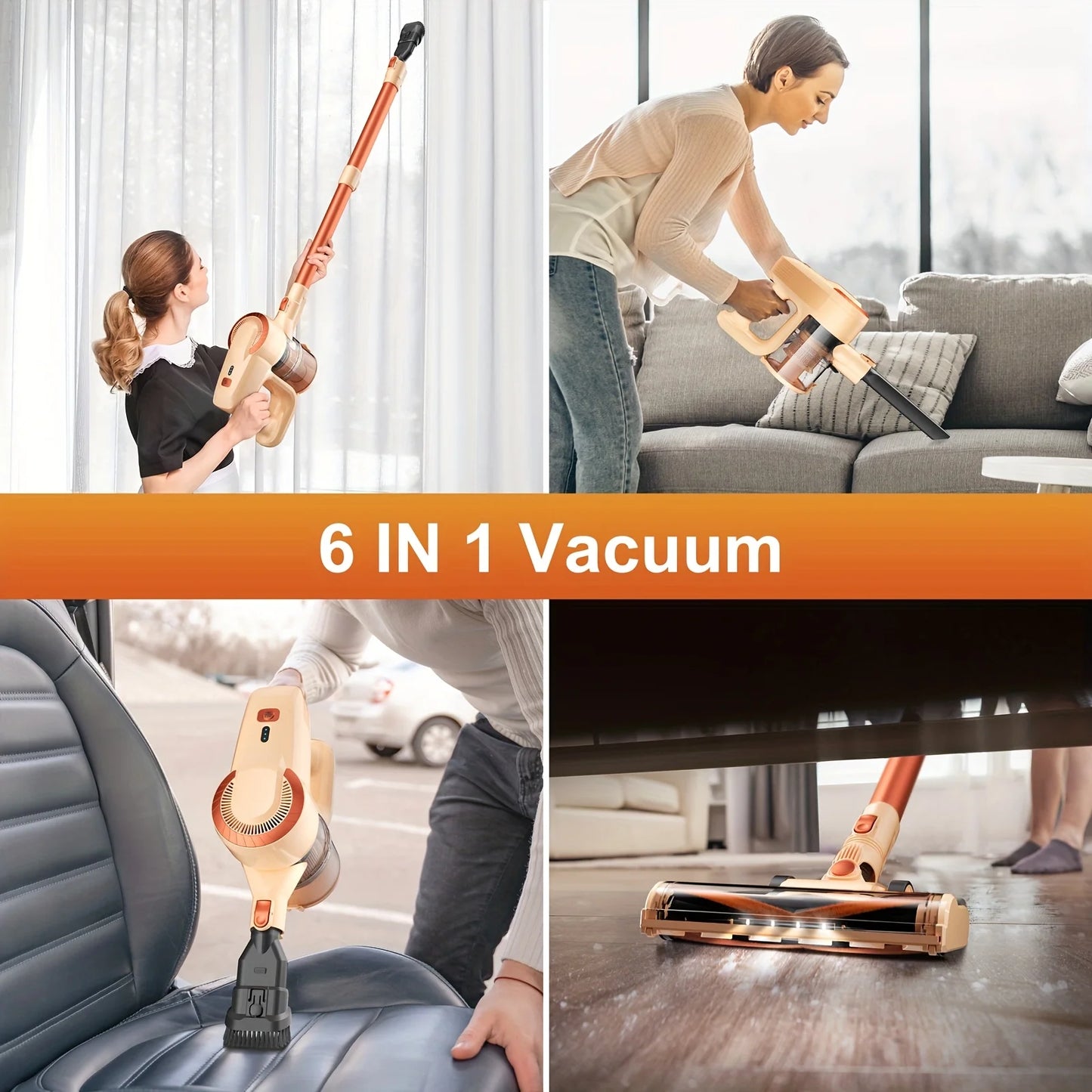 INSE N300 Cordless Vacuum Cleaners 20kPa Powerful Suction Stick Hand Vacuum Multi- Surface Cleaning for Home Pet Hair Hard Floor