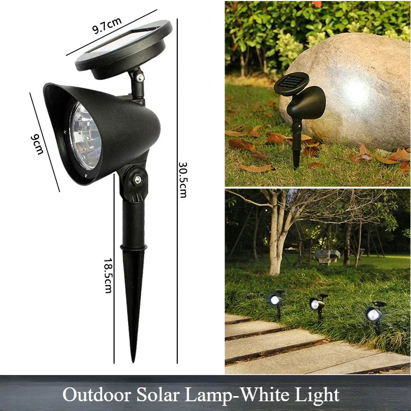 4 /9LED Solar Spotlight Garden Reflector Lamp Power Outdoor Lighting Waterproof Lawn Lamp Courtyard Landscape Decor Solar Light