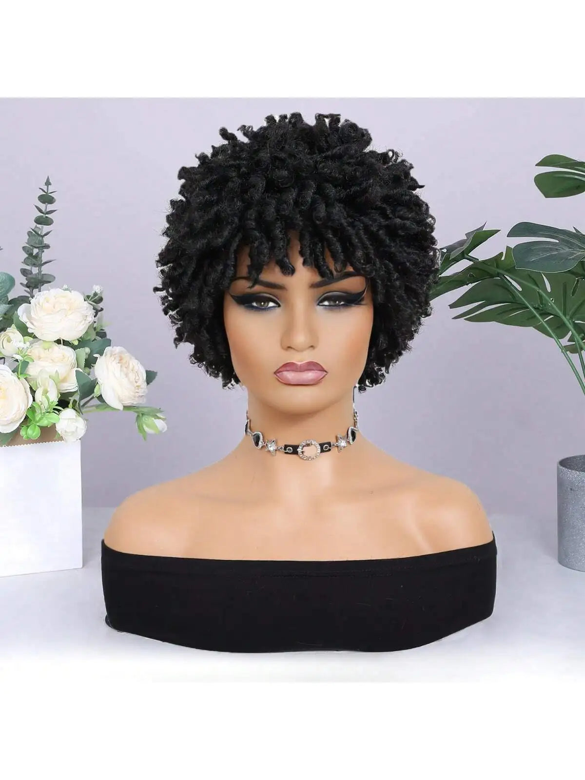 Short synthetic Wig for Black Women and Men Afro Faux Dreads Wig Heat Resistant Short Braided Wigs for Black Women