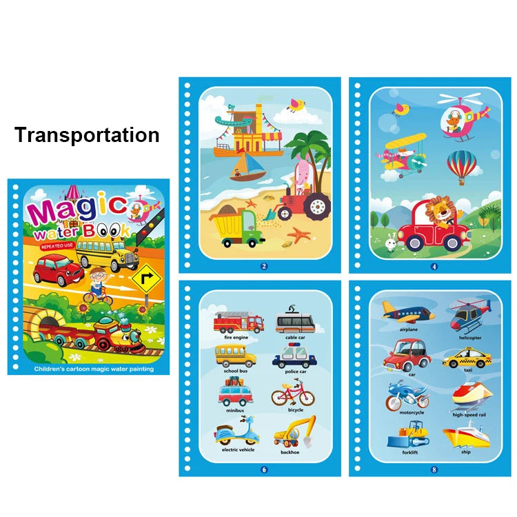 Magic Water Painting Book For Kids Baby Games Toys Montessori Coloring Books Baby Paint Educational Toys For Baby 1 2 3 Years