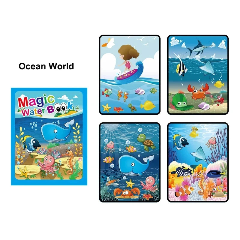 Magic Water Painting Book For Kids Baby Games Toys Montessori Coloring Books Baby Paint Educational Toys For Baby 1 2 3 Years