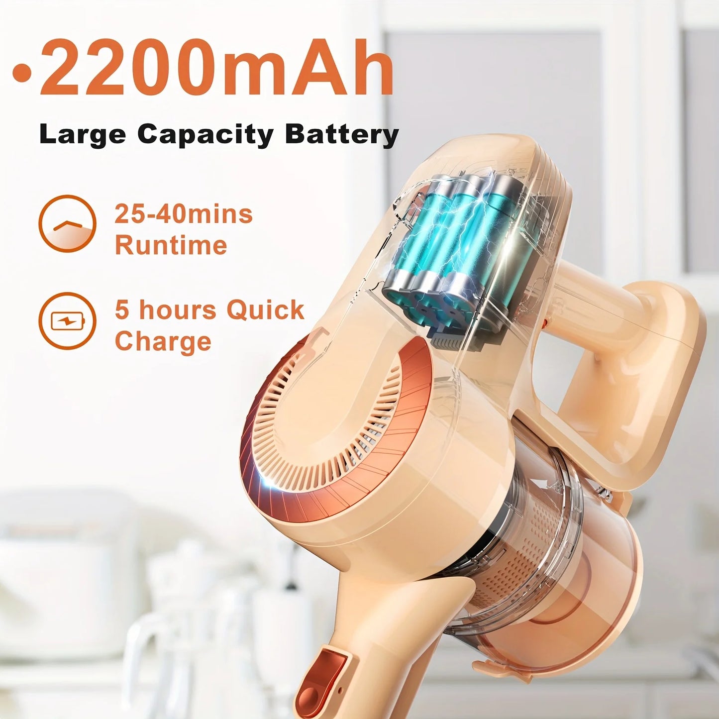 INSE N300 Cordless Vacuum Cleaners 20kPa Powerful Suction Stick Hand Vacuum Multi- Surface Cleaning for Home Pet Hair Hard Floor
