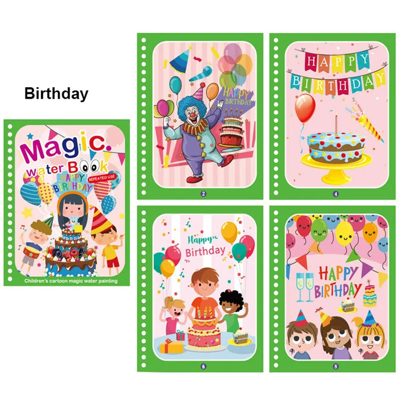 Magic Water Painting Book For Kids Baby Games Toys Montessori Coloring Books Baby Paint Educational Toys For Baby 1 2 3 Years