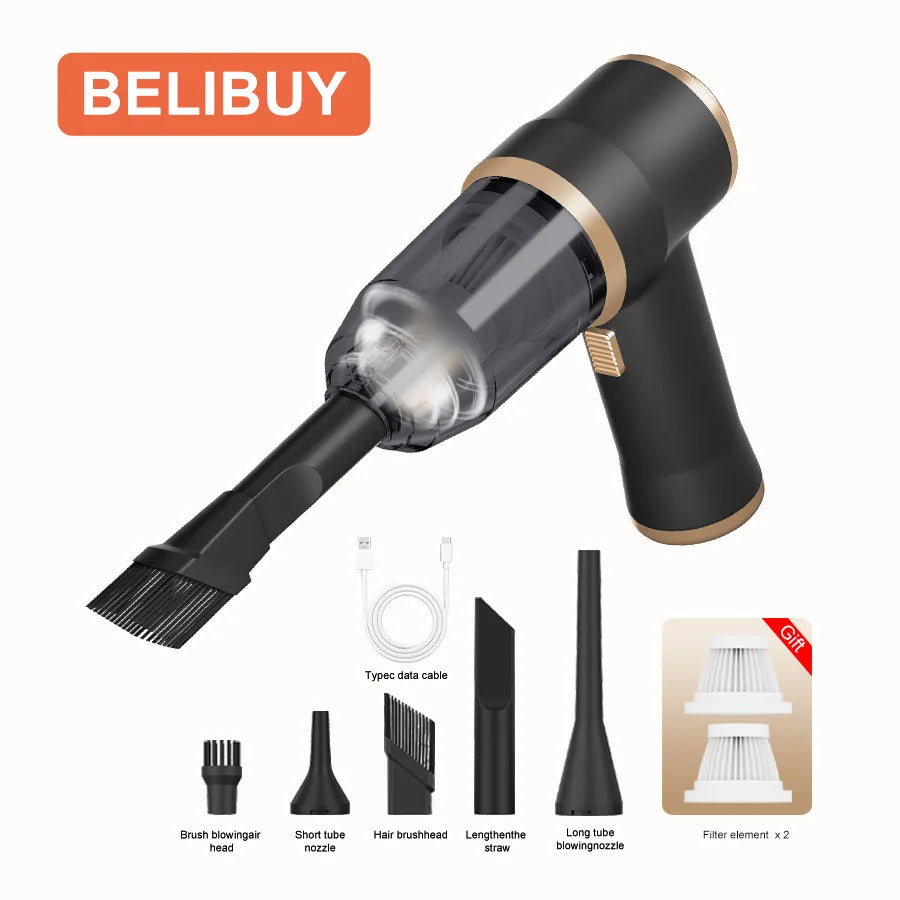 BELIBUY Wireless Car Vacuum Cleaner for Cleaning Bedroom Carpets Portable High Power Function Home Appliance Cleaning Machine