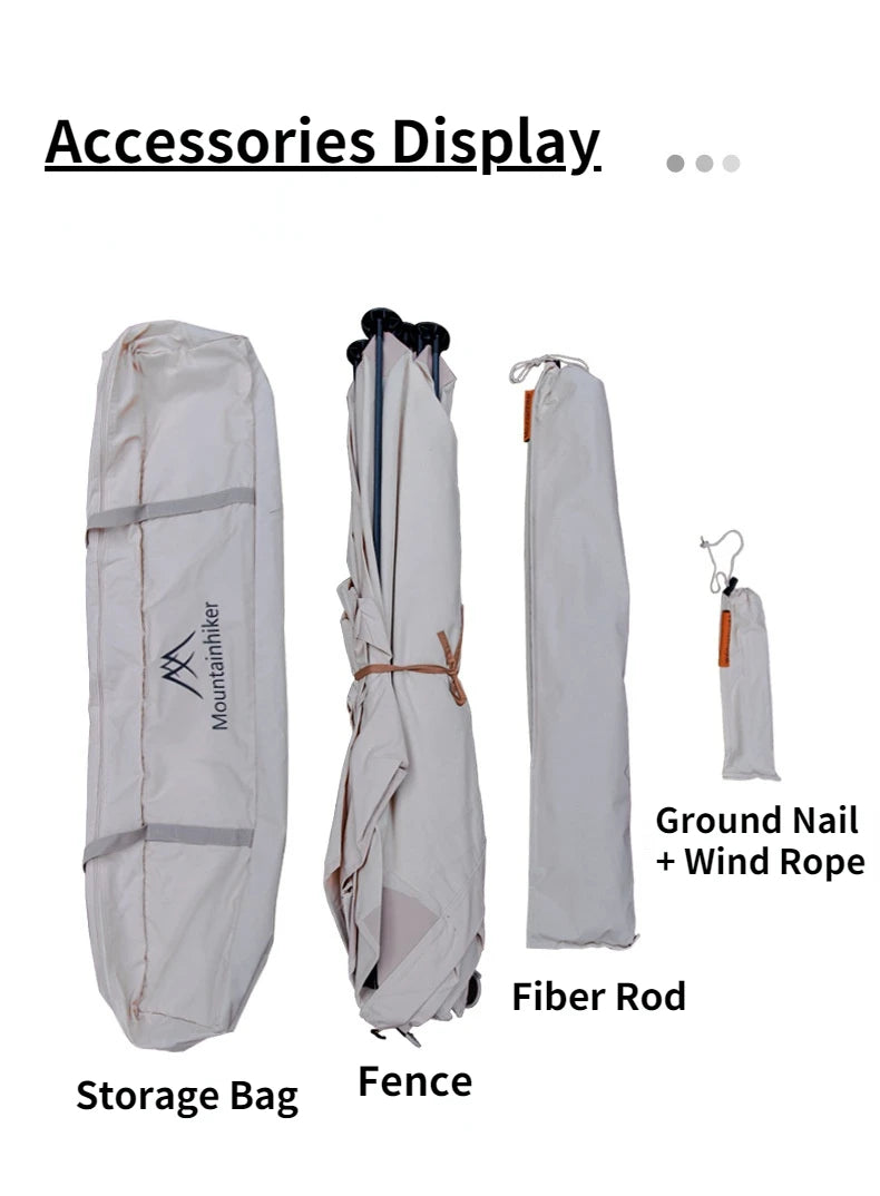 Mounthiker- 5.6M Beige Green Black Gas Stove Burner Shelter Windscreen Wall Assembly Free Folding Outdoor Camping Picnic BBQ