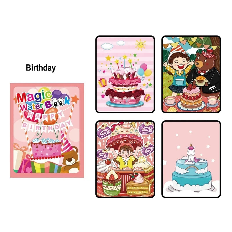 Magic Water Painting Book For Kids Baby Games Toys Montessori Coloring Books Baby Paint Educational Toys For Baby 1 2 3 Years
