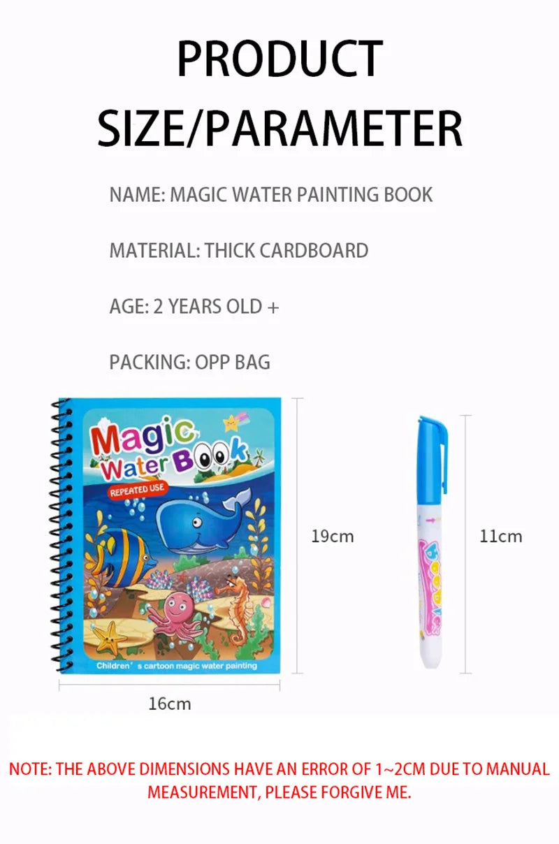 Magic Water Painting Book For Kids Baby Games Toys Montessori Coloring Books Baby Paint Educational Toys For Baby 1 2 3 Years