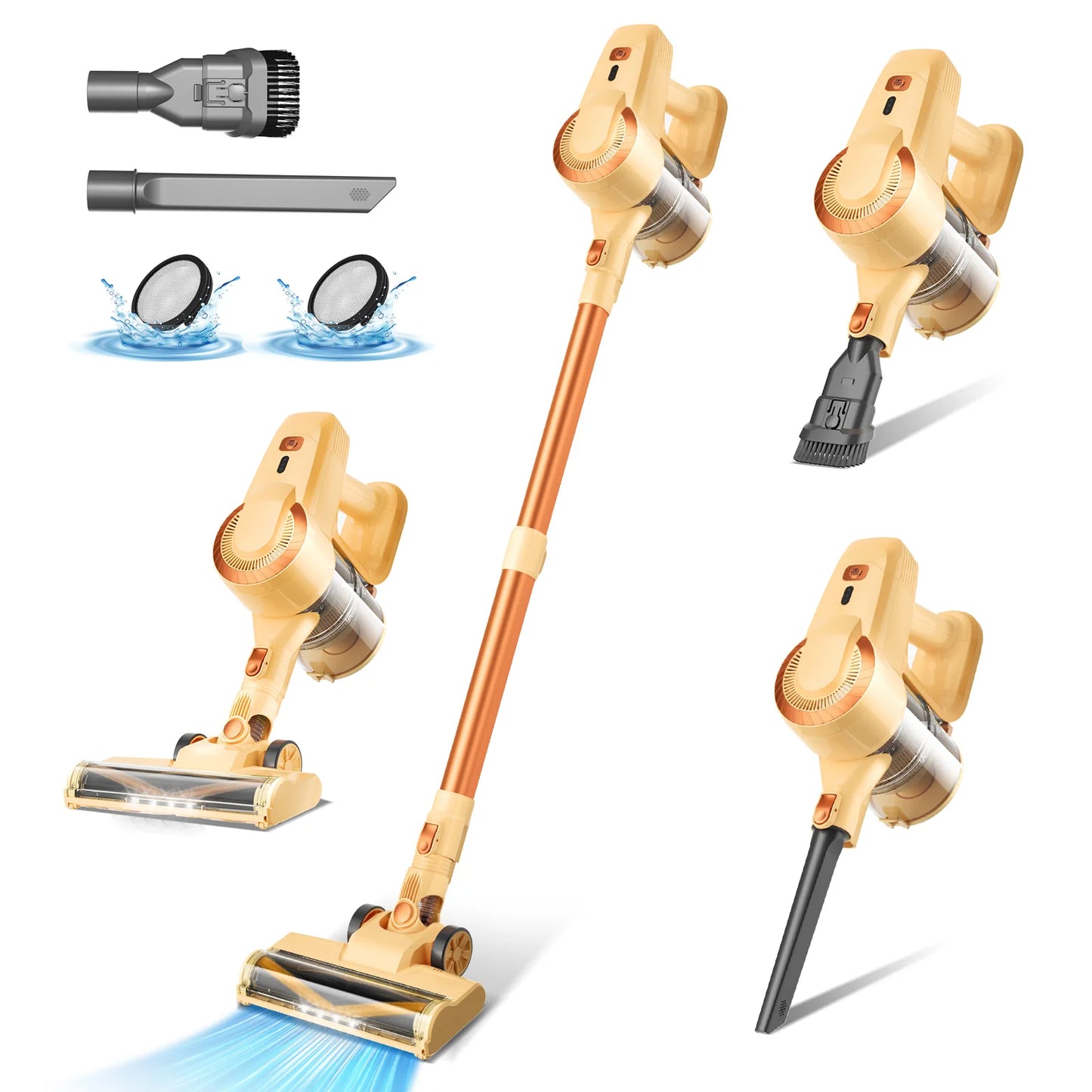 INSE N300 Cordless Vacuum Cleaners 20kPa Powerful Suction Stick Hand Vacuum Multi- Surface Cleaning for Home Pet Hair Hard Floor