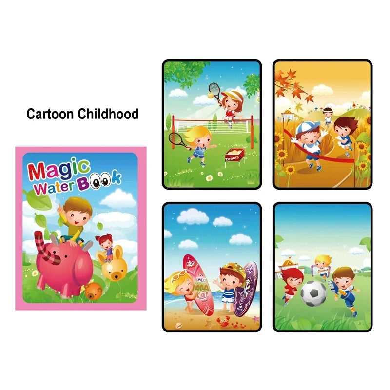 Magic Water Painting Book For Kids Baby Games Toys Montessori Coloring Books Baby Paint Educational Toys For Baby 1 2 3 Years