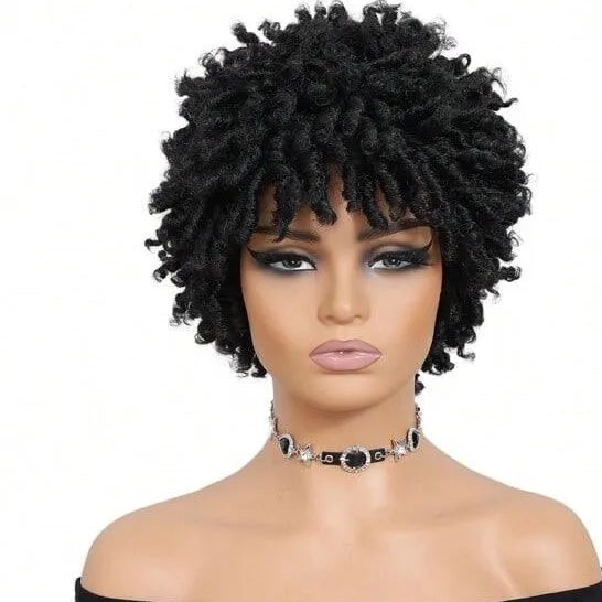Short synthetic Wig for Black Women and Men Afro Faux Dreads Wig Heat Resistant Short Braided Wigs for Black Women