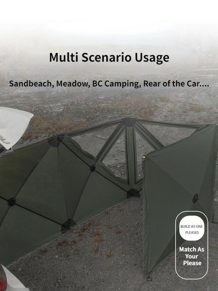 Mounthiker- 5.6M Beige Green Black Gas Stove Burner Shelter Windscreen Wall Assembly Free Folding Outdoor Camping Picnic BBQ