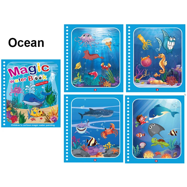 Magic Water Painting Book For Kids Baby Games Toys Montessori Coloring Books Baby Paint Educational Toys For Baby 1 2 3 Years