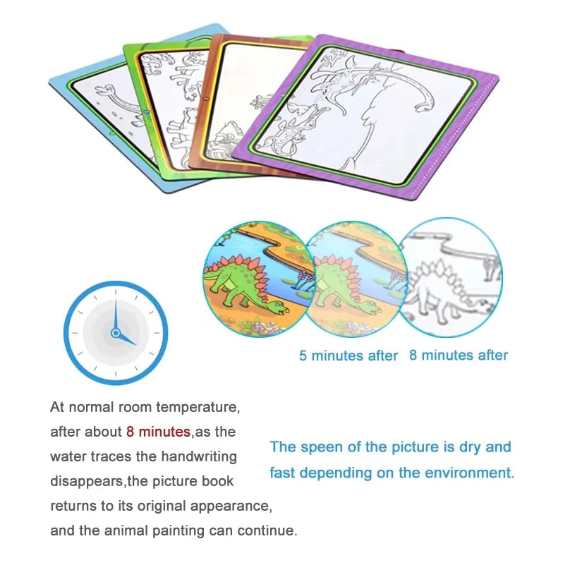 Magic Water Painting Book For Kids Baby Games Toys Montessori Coloring Books Baby Paint Educational Toys For Baby 1 2 3 Years