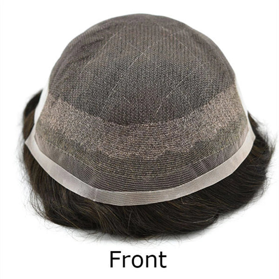 Lace Pu Toupee Hair Men 25mm Curly Wig Human Hair OCT French Lace Male Hair Prosthesis Natural Man Wig Hair System Wig For Men