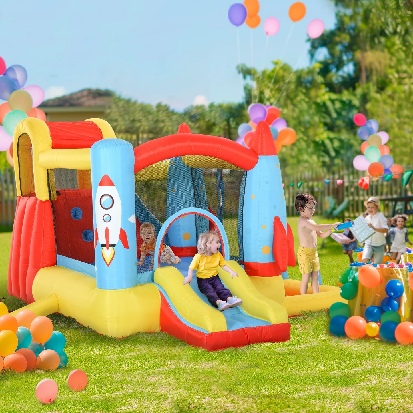 Inflatable Slide Bouncer Combo with ETL Certified Blower, Multifunctional, Easy Setup,Safe Kids Outdoor Play Set