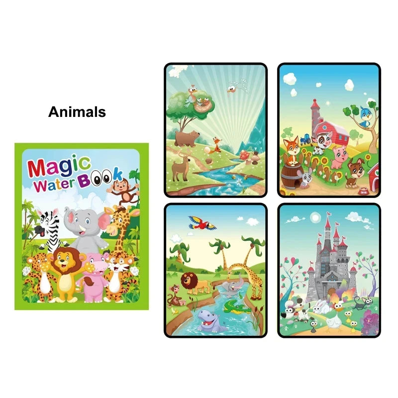 Magic Water Painting Book For Kids Baby Games Toys Montessori Coloring Books Baby Paint Educational Toys For Baby 1 2 3 Years