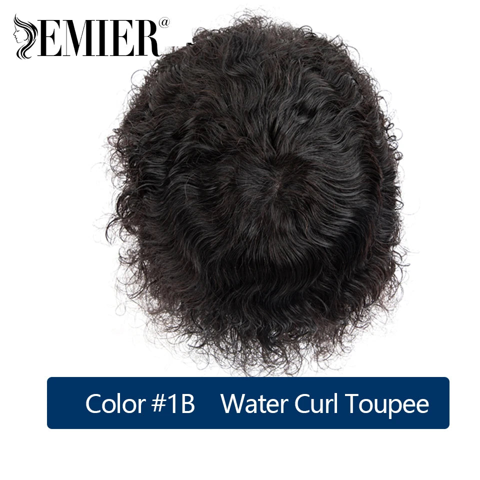Lace Pu Toupee Hair Men 25mm Curly Wig Human Hair OCT French Lace Male Hair Prosthesis Natural Man Wig Hair System Wig For Men