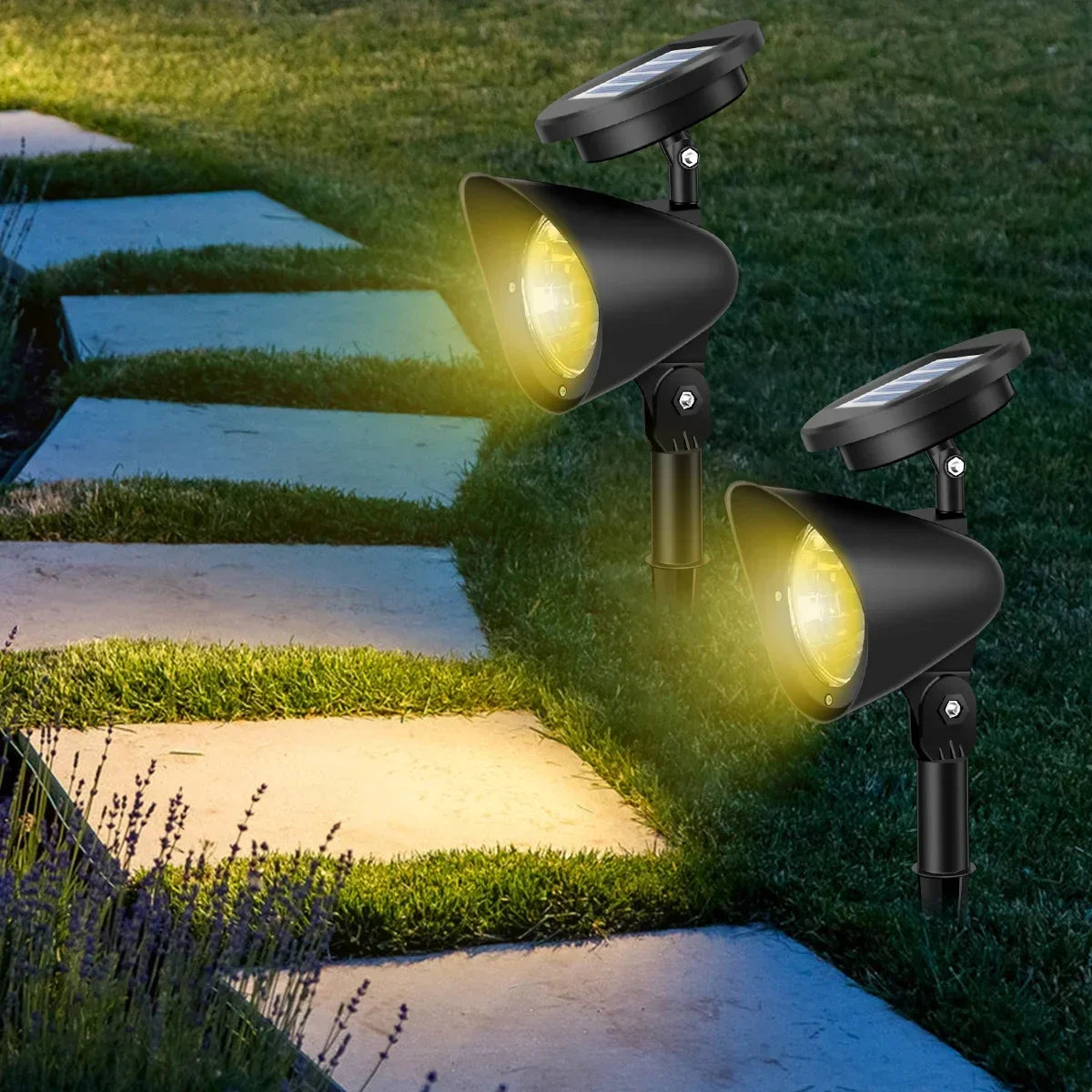 4 /9LED Solar Spotlight Garden Reflector Lamp Power Outdoor Lighting Waterproof Lawn Lamp Courtyard Landscape Decor Solar Light