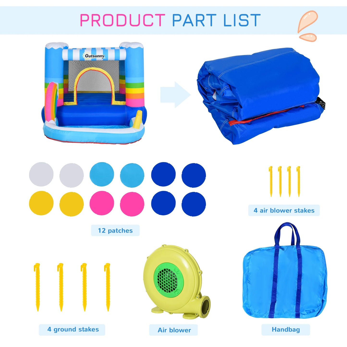 Inflatable Slide Bouncer Combo with ETL Certified Blower, Multifunctional, Easy Setup,Safe Kids Outdoor Play Set