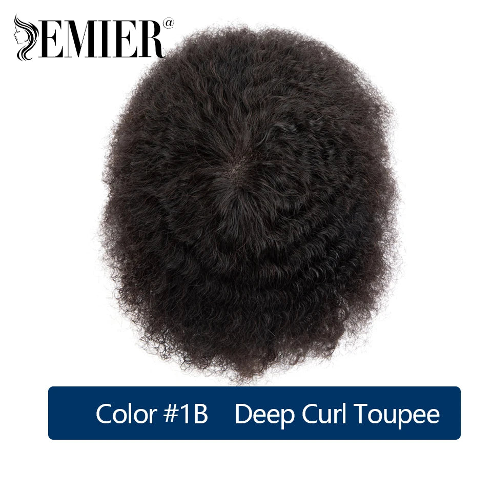 Lace Pu Toupee Hair Men 25mm Curly Wig Human Hair OCT French Lace Male Hair Prosthesis Natural Man Wig Hair System Wig For Men