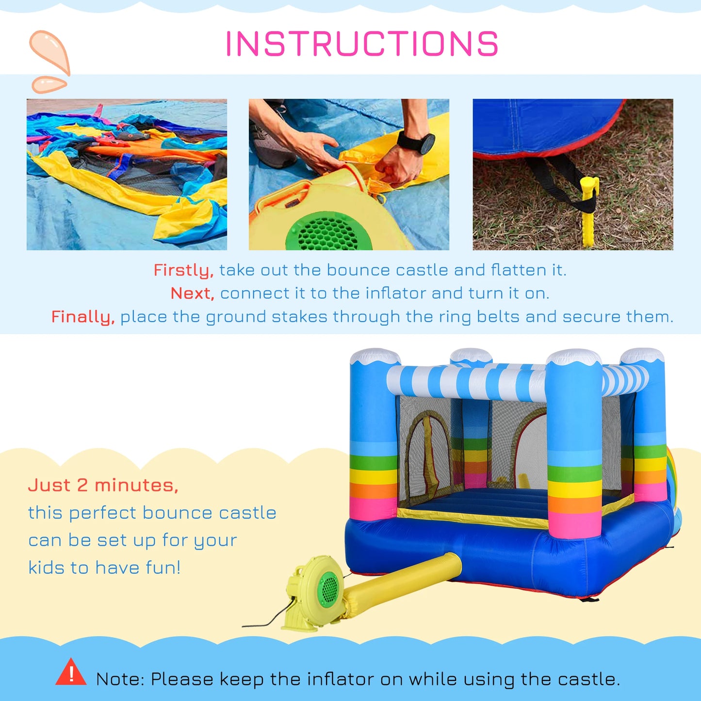 Inflatable Slide Bouncer Combo with ETL Certified Blower, Multifunctional, Easy Setup,Safe Kids Outdoor Play Set