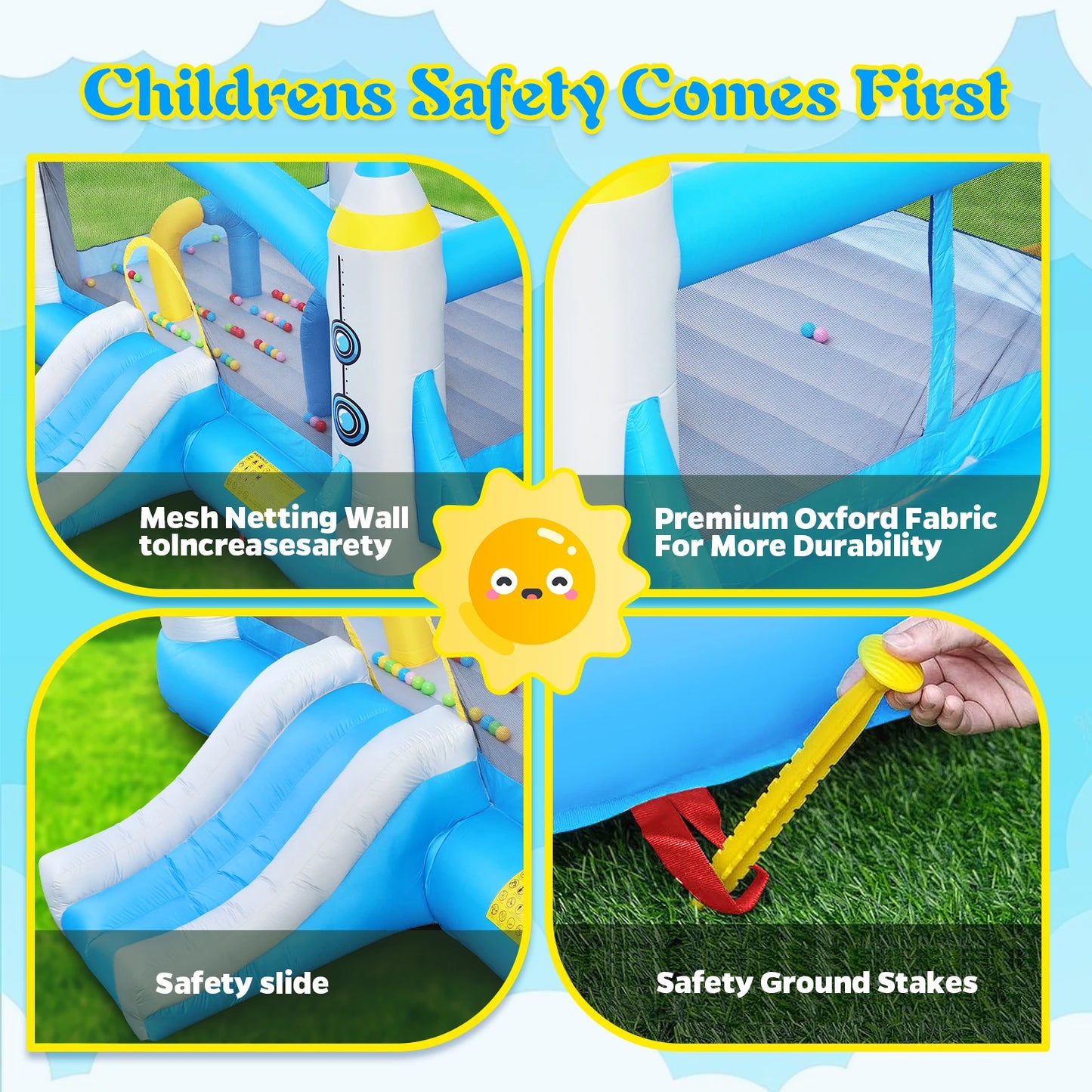 Inflatable Slide Bouncer Combo with ETL Certified Blower, Multifunctional, Easy Setup,Safe Kids Outdoor Play Set