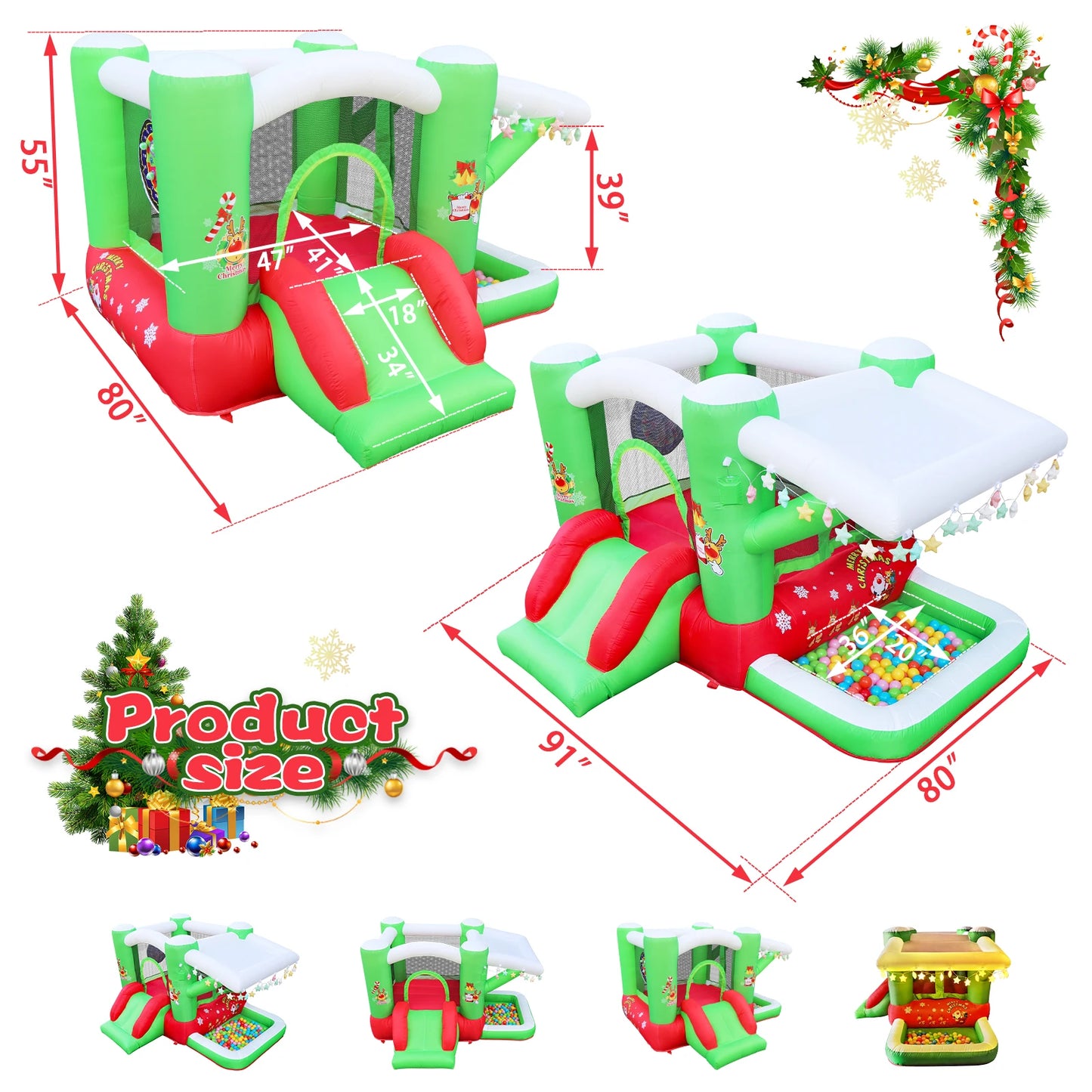 Inflatable Slide Bouncer Combo with ETL Certified Blower, Multifunctional, Easy Setup,Safe Kids Outdoor Play Set