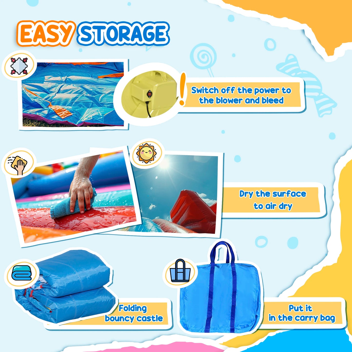 Inflatable slide water park trampoline bouncing house outdoor garden with sprinkler & Target games & Water gun & Ball