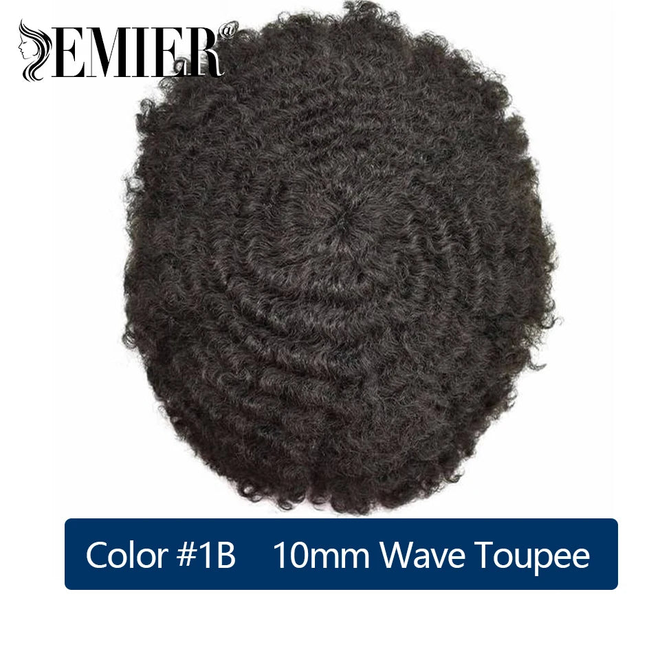 Lace Pu Toupee Hair Men 25mm Curly Wig Human Hair OCT French Lace Male Hair Prosthesis Natural Man Wig Hair System Wig For Men