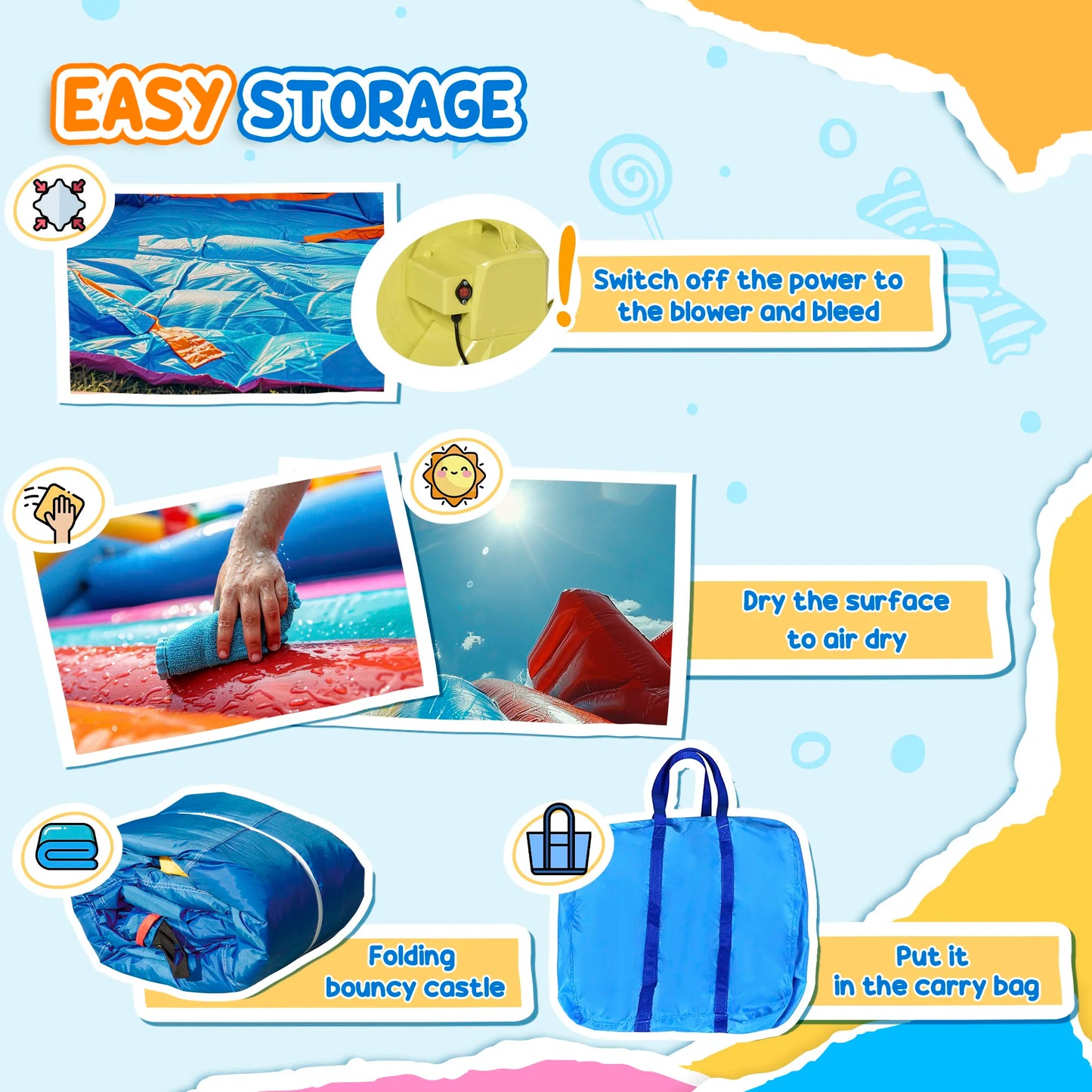 Inflatable slide water park trampoline bouncing house outdoor garden with sprinkler & Target games & Water gun & Ball