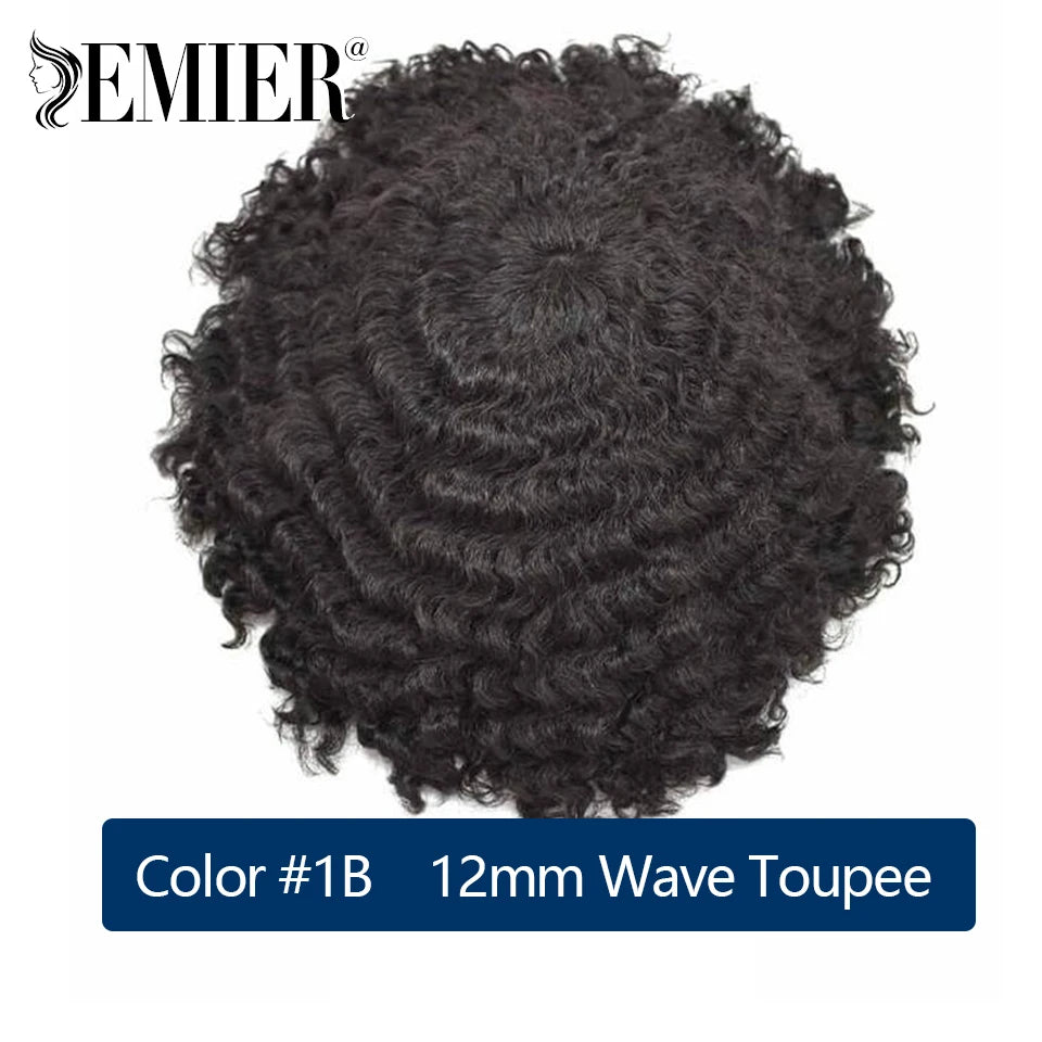 Lace Pu Toupee Hair Men 25mm Curly Wig Human Hair OCT French Lace Male Hair Prosthesis Natural Man Wig Hair System Wig For Men