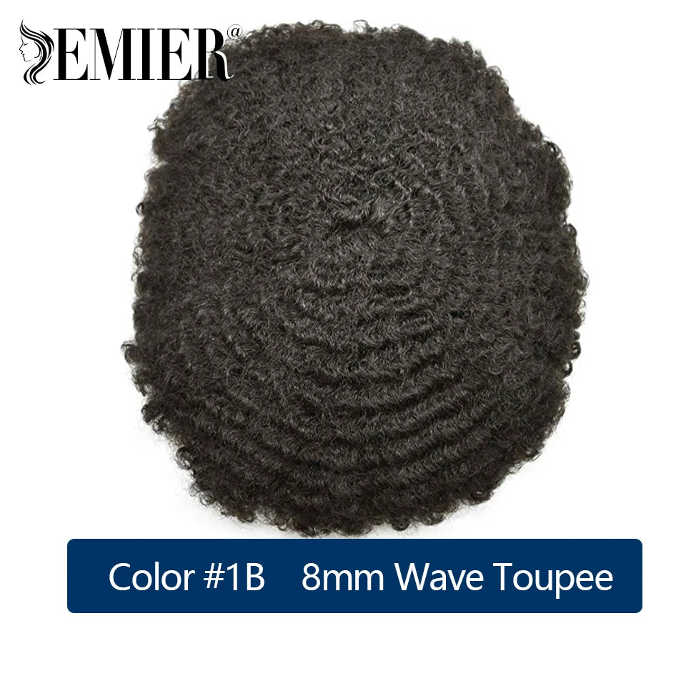 Lace Pu Toupee Hair Men 25mm Curly Wig Human Hair OCT French Lace Male Hair Prosthesis Natural Man Wig Hair System Wig For Men