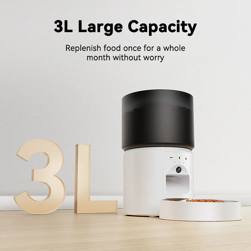 ROJECO Automatic Dog Feeder With Camera Video Pet Food Dispenser Smart APP Remote Control Auto Feeder For Kitten Cat Accessories