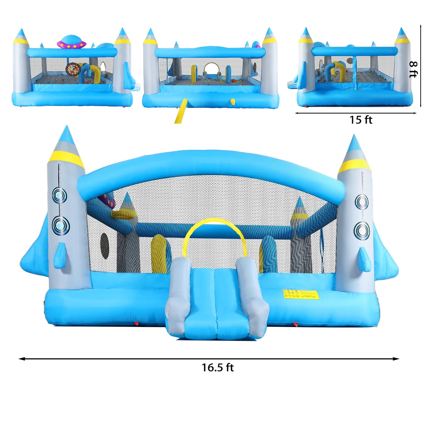 Inflatable Slide Bouncer Combo with ETL Certified Blower, Multifunctional, Easy Setup,Safe Kids Outdoor Play Set