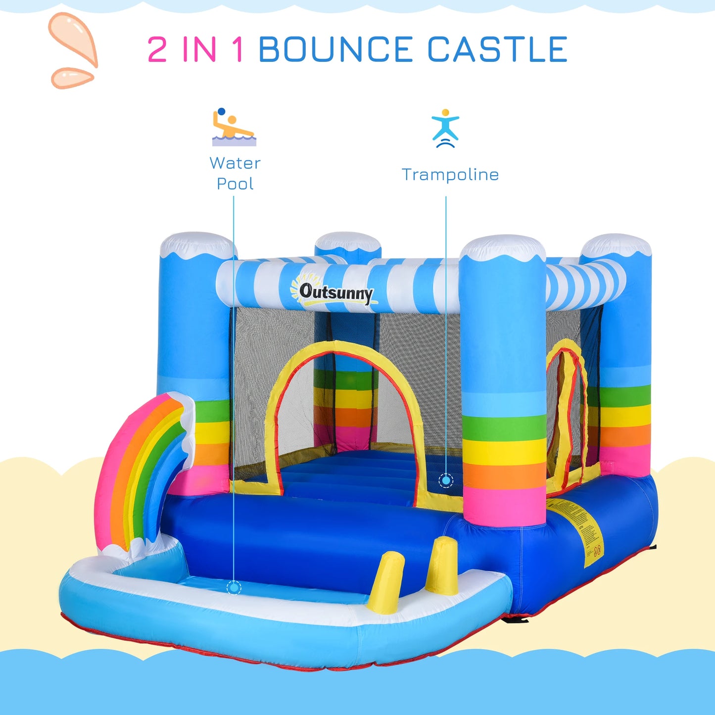 Inflatable Slide Bouncer Combo with ETL Certified Blower, Multifunctional, Easy Setup,Safe Kids Outdoor Play Set