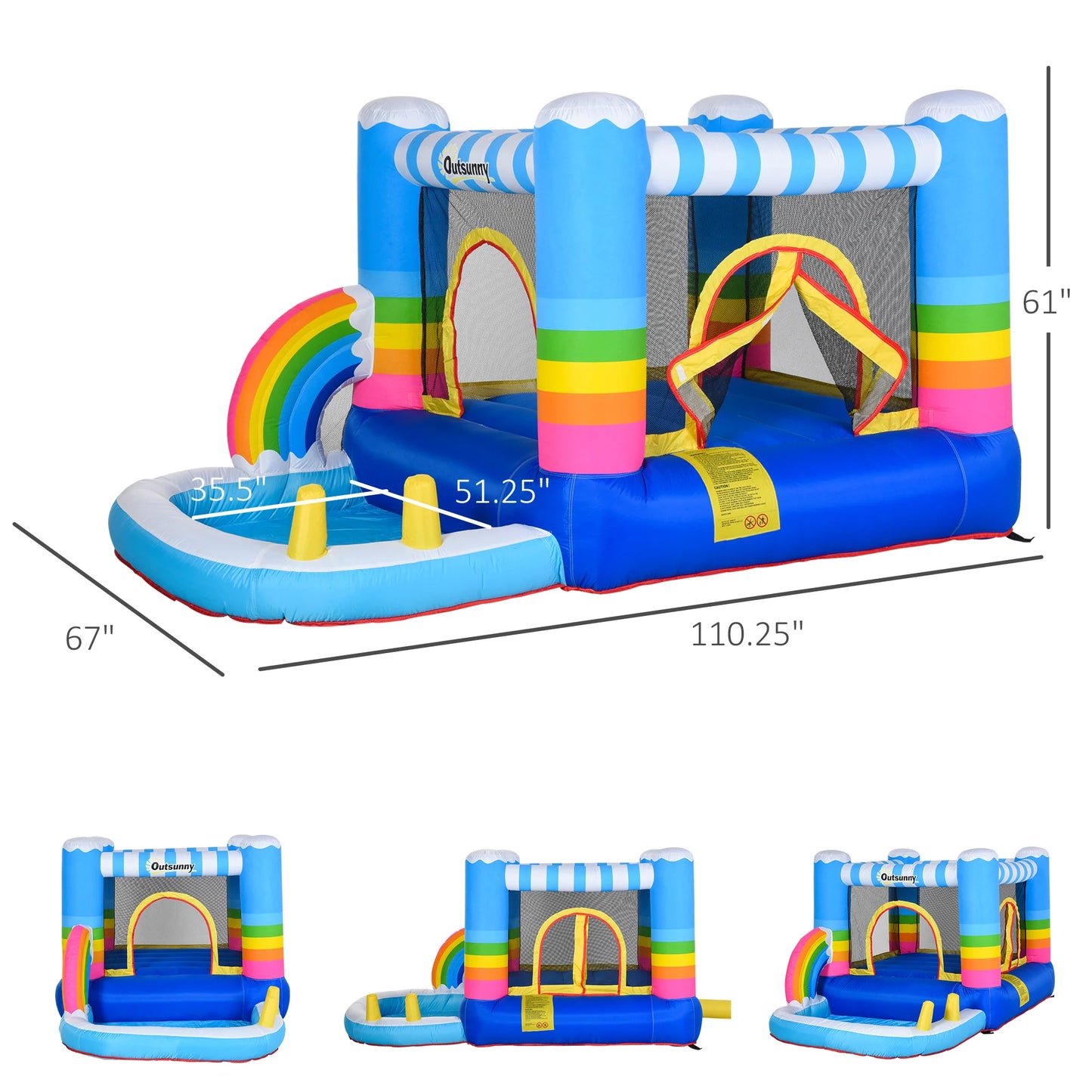 Inflatable Slide Bouncer Combo with ETL Certified Blower, Multifunctional, Easy Setup,Safe Kids Outdoor Play Set