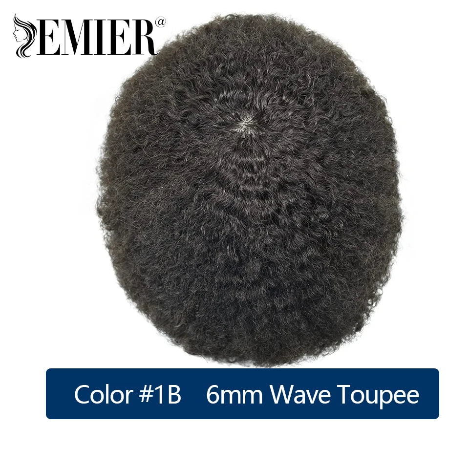 Lace Pu Toupee Hair Men 25mm Curly Wig Human Hair OCT French Lace Male Hair Prosthesis Natural Man Wig Hair System Wig For Men