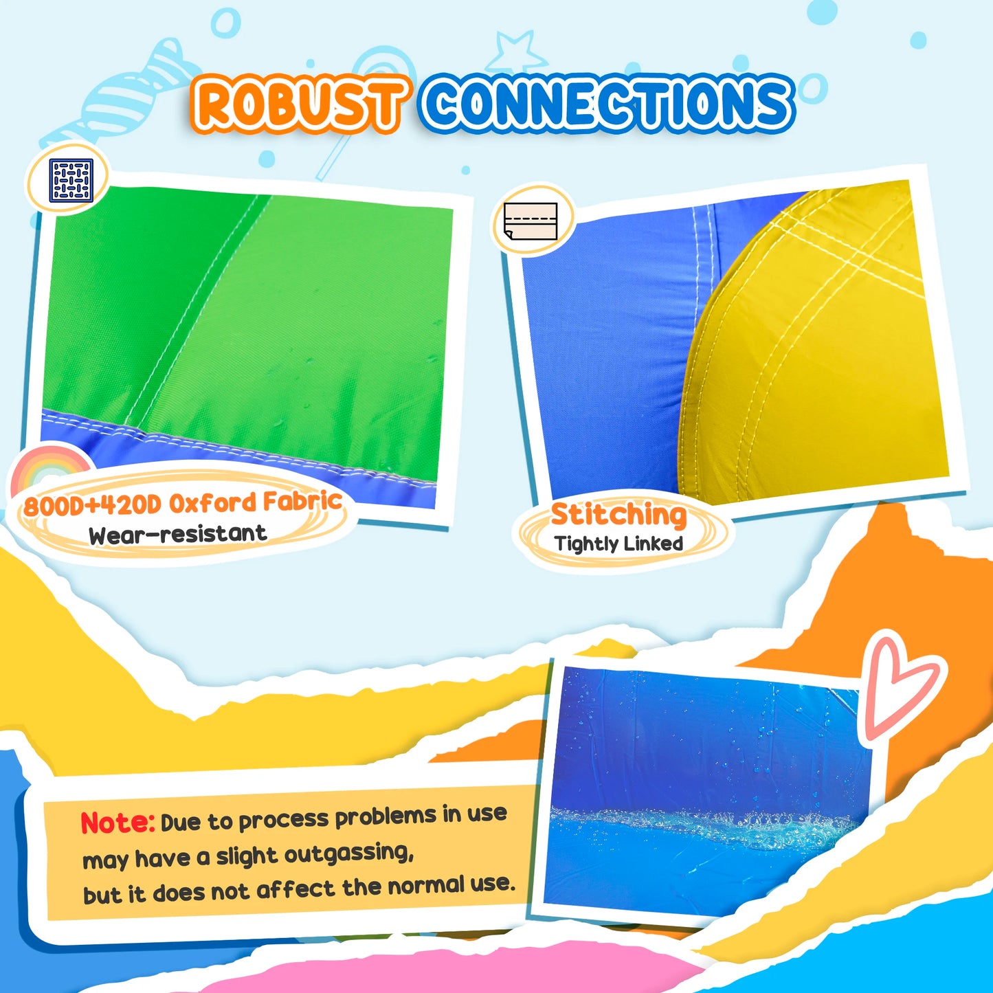 Inflatable slide water park trampoline bouncing house outdoor garden with sprinkler & Target games & Water gun & Ball