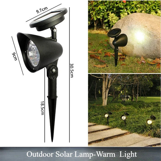 4 /9LED Solar Spotlight Garden Reflector Lamp Power Outdoor Lighting Waterproof Lawn Lamp Courtyard Landscape Decor Solar Light