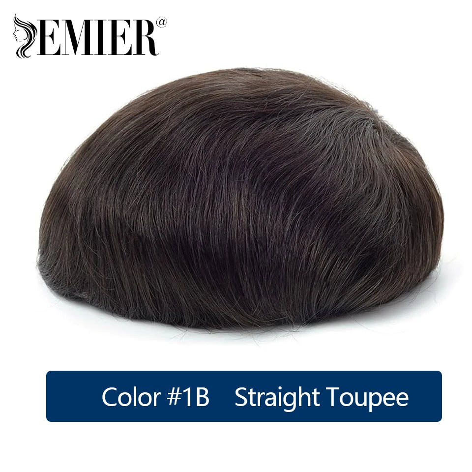 Lace Pu Toupee Hair Men 25mm Curly Wig Human Hair OCT French Lace Male Hair Prosthesis Natural Man Wig Hair System Wig For Men
